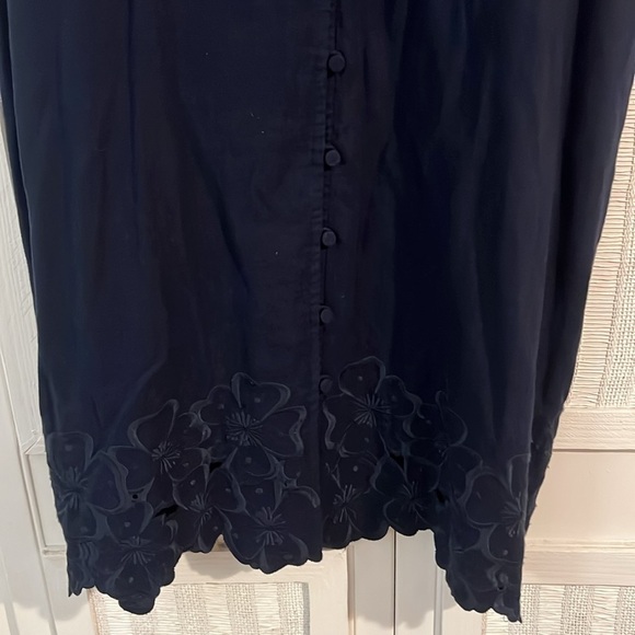 NWOT Elie Tahari Embroidered Dress Navy size L - Picture 3 of 8